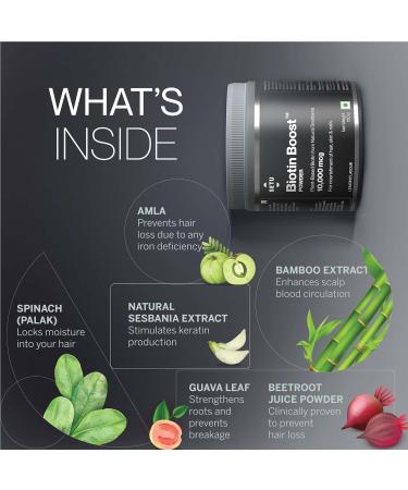 Hair Growth with Natural Sesbania Amla Spinach Bamboo & Guava Leaf | Healthy Hair Skin & Nails | Lemon Flavour - Buy Online on GoSupps.com