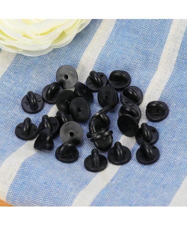 100PCS Rubber Pin Backs - Safety Backs for Lapel Pins, Brooches, Hats, Badges - Black - Buy Online on GoSupps.com
