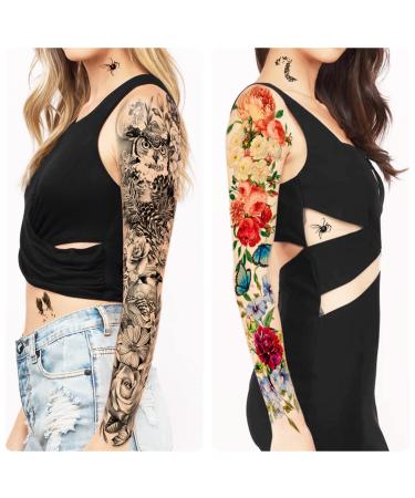 Temporary Tattoo Set for Men and Women - 55 Waterpoof and Realistic Designs - Full Arm, Half Arm, and Tiny Tattoos - Long-Lasting Body Stickers for Adults and Kids - Buy Online on GoSupps.com