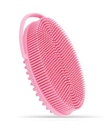 FREATECH body brush with elastic belt and 2-page silicone bristles as a bathing brush & massage brush remove shower brush for peeling and cellulite hygienic & durable than luffa pink - Buy Online on GoSupps.com