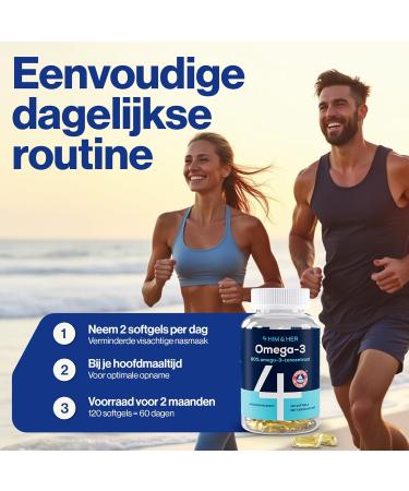 VM Sverige AB 4 HIM & HER Omega3 Fish Oil Capsules High Strength 80 Omega3 668 mg EPA & 500 mg DHA + 834 mg DPA per serving 120 softgels 2 month supply - Buy Online on GoSupps.com