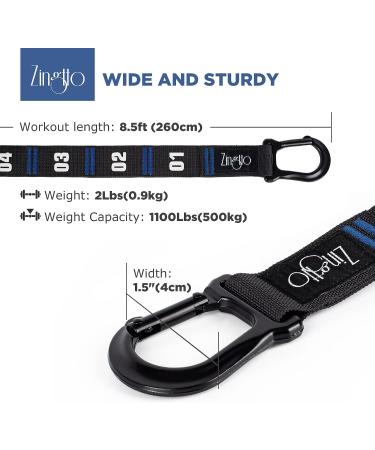 Zingtto Gymnastic Rings Straps - Adjustable Numbered Straps with Steel Carabiners - Quick Hook System - Easy Set Up - 1 Pair - Buy Online on GoSupps.com