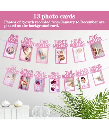 Rose Gold 1st Birthday Decorations for Girls | First Birthday Photo Gallery & Monthly Milestones (4x6 inch) - Buy Online on GoSupps.com