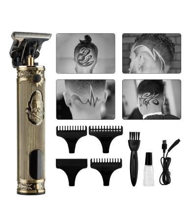 Styleader Professional Hair Trimmer Liner Clipper, Cordless Zero Gapped T-Blade Hair Clipper Hair Cutting for Men, Barbers Beard Shaver Edgers Detail Grooming Kit, Gold
