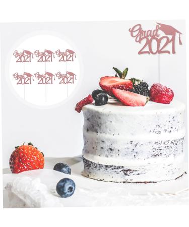 CHILDWEET 1 Set 20 Pcs 2021 Graduation Cake Insert Cake Topper Car Topper Congrats Grad Party Supplies Fruit Cake Decor Graduation Party Supplies Dessert Graduation Hat Paper Golden 20x14cm - Buy Online on GoSupps.com