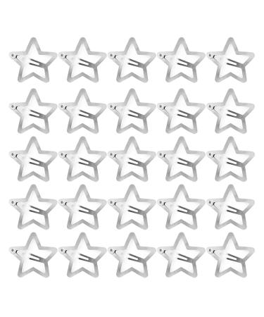 TMXAOK 50 Pieces Star Hair Clips Metal Star Snap Hair Clip Y2K Sliver Hair Barrettes Small Non Slip Hairpin for for Toddler Women Girls Lovely Hair Accessories Silver