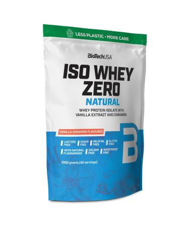 Biotechusa iso whey zero natural protein powder |80% protein |Of course flavored |Gluten -free |Lactose -free |No additives |No dyes |1000g |Vanilla cinnamon vanilla cinnamon 1 kg - Buy Online on GoSupps.com