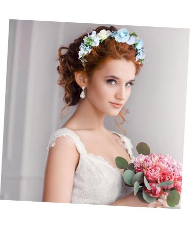 MAGICLULU Bridal Wreath Tiara Blue Tiara Hair Accessory for Girls Wedding Hair Garland Simple Garland for Women Wedding Hair Wreath Party Decor Baby Flower Child Bohemia Makeup Silk Cloth - Buy Online on GoSupps.com