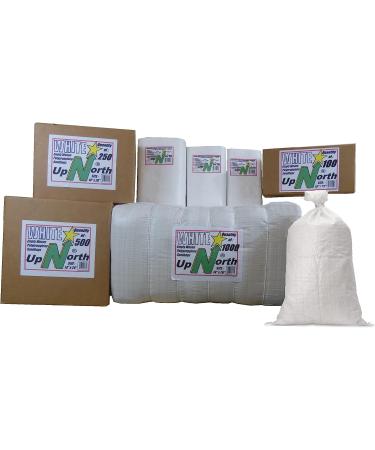 UpNorth Sandbags Box of 50 - Empty Woven Polypropylene Sand Bags with Ties - UV Protected - 14x26 White Color - Buy Online on GoSupps.com