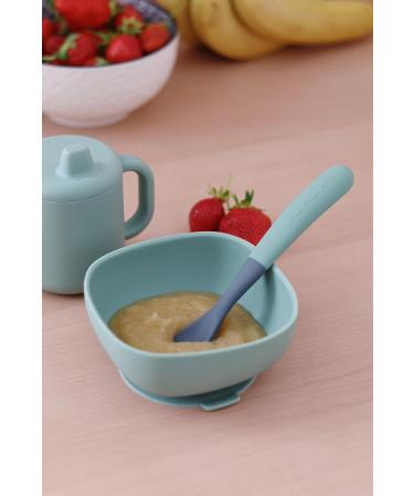 B aba 4 Set Silicone Baby Spoons | Ergonomic Flexible Rounded Tip | Sage & Mineral - Ideal for Ages 4+ Months - Buy Online on GoSupps.com