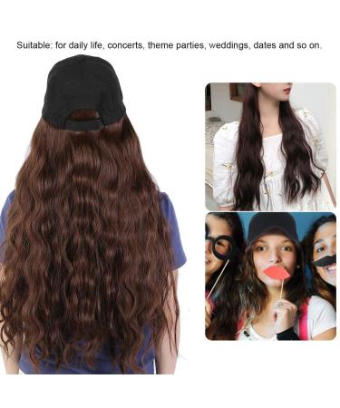 Light Brown Baseball Cap Wig with Long Corrugated Hair - Adjustable Fashion Hat for Women & Girls - Buy Online on GoSupps.com