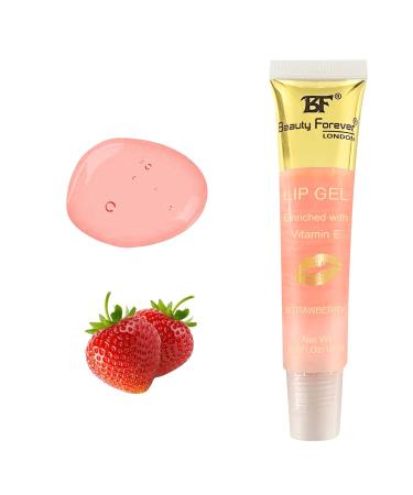 Beauty Forever Clear Moisturizing Lip Gel - Lightweight Shimmer Gloss Long-Lasting & Pout-Enhancing 9 Flavors Available - Strawberry - Buy Online on GoSupps.com