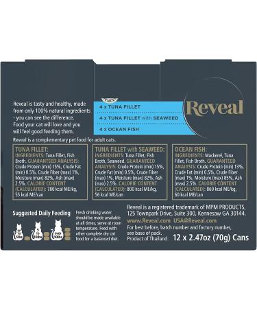 Reveal Natural Wet Cat Food 12 Pack - Limited Ingredient Grain Free Canned Cat Food in Broth - Fish Variety, 2.47 oz Cans (12 Pack) - Buy Online on GoSupps.com