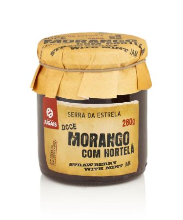 Strawberry and mint jam - 280 g jar - sweet and fresh flavour - ideal for desserts and breakfasts - without colouring or preservatives - Portuguese gourmet product