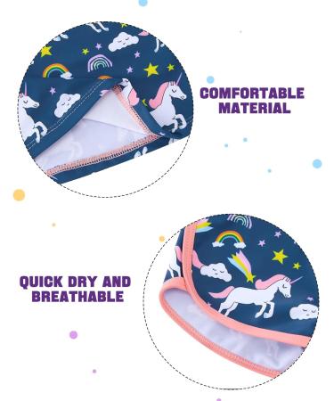 Girls 2-Piece Long Sleeve Swimsuit UPF 50+ Protection | Pink Unicorn | 7-8 Years - Buy Online on GoSupps.com