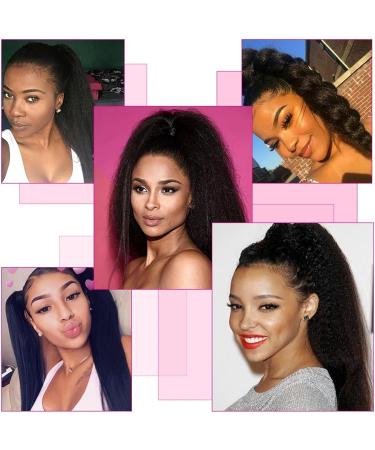 Ponytail Extension Brazilian Remy Hair 14-26" Afro Kinky Straight Drawstring Ponytail Human Hair Extensions Clip In Kinky Straight Ponytail Extensions for Women Ponytail Hairpiece for Women (Color : 12inches 100g Kinky Straight - Buy Online on GoSupps.com