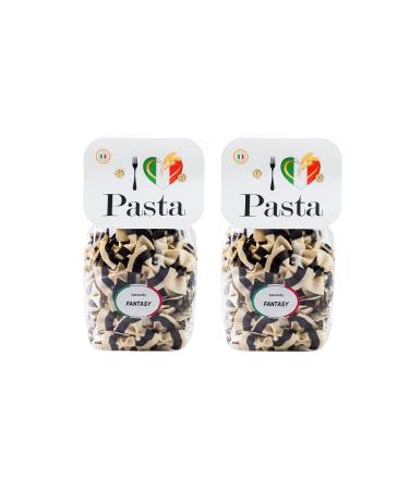 Black and White Butterfly pasta (2x250g) durum wheat semolina Handmade traditional bronze drawing no preservatives or additives