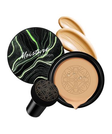 Mushroom Head Air Cushion CC Cream - BB Cream Face Makeup for Mature Skin Moisturizing Cover Balm Foundation & Long-Lasting Color Correcting Concealer Even Skin Tone for All Skin Types