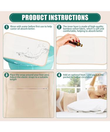 Alongen Reusable Castor Oil Pack for Waist - Adjustable Straps for Liver Detox Constipation Relief & Muscle Pain Relief - Buy Online on GoSupps.com
