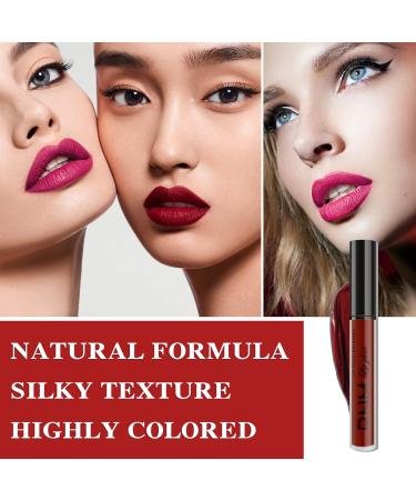 3Pcs Matte Liquid Lipstick Set - Dark Red Black Purple Blue | Long Lasting Waterproof Smudge Proof | DNM Gloss Makeup for Women - Buy Online on GoSupps.com