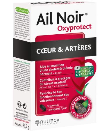 OXYPROTECT Nutreov Black Garlic Fermented Black Garlic - An Antioxidant Treasure from Asia - Heart and Arteres - Pack 3 Months - Boxes of 30 Tablets (3) - Buy Online on GoSupps.com