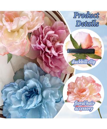 Mezrkuwr 4 Pieces Hawaiian Flower Hair Clips for Women Artificial Flower Clips Hair Accessories for Holiday Beach Party Boho Clips Hairpin for Girls Wedding - Buy Online on GoSupps.com