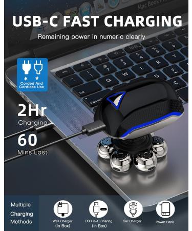 LOBINH Electric Head Shaver for Bald Men in Black - Fast and Smooth Shaving Experience - Buy Online on GoSupps.com