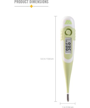 MABIS 9-Second Waterproof Digital Thermometer | Flexible Tip for Fast Readings | Oral, Rectal, Underarm | Babies, Children, Adults | Green - Buy Online on GoSupps.com