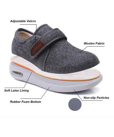 FZYUAN Extra Wide Diabetic Sneakers for Women & Men (Size 255mm) - Non-Slip & Adjustable Diabetic Shoes for Swollen Feet, Diabetes, and Edema - Buy Online on GoSupps.com