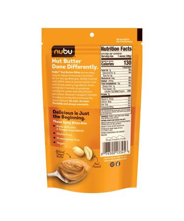 Nubu Nut Butter Bites with Peanuts - Vegan & Gluten-Free Snack (Pack of 6) - Buy Online on GoSupps.com