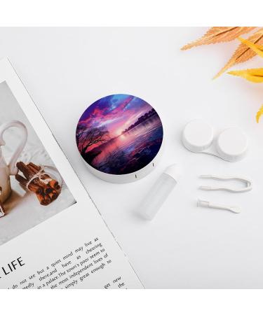 Buy Purple Sunset Water Print Contact Lens Case - Durable Travel Box for Lens Care & Protection - Buy Online on GoSupps.com