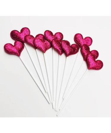 AILEXI Handmade 10 Leather Reflective Glitter Cake Topper - Rose Red Matte Hearts for Cakes Cupcakes & Ice Cream - International Shipping Available - Buy Online on GoSupps.com