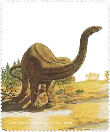 Rannenberg & Friends funny motif glasses cleaning cloth Dicraeosaurus