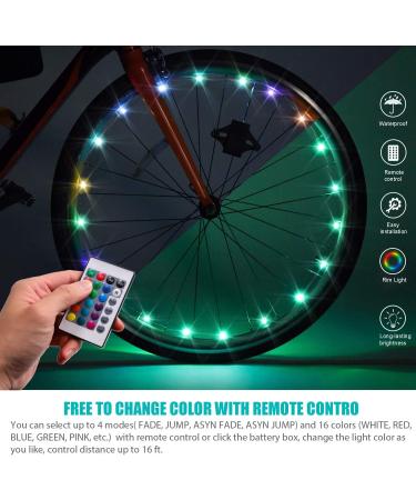 Waybelive 2 Pack LED Bike Wheel Light - Remote Control Tire LED Light | 16 Color Change | Waterproof & Super Bright | Ideal for Night Riding | Great Gift for Kids (2 Tires) - Buy Online on GoSupps.com
