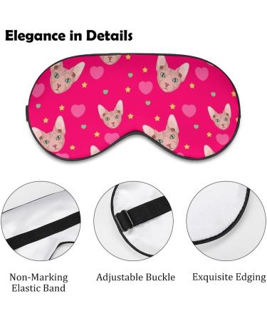 Love Sphynx Cat Face Sleep Mask - Adjustable Strap Blindfold for Sleeping and Travel - Buy Online on GoSupps.com