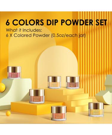 Lavender Violets Dip Powder Nail Kit - 6 Color Autumn Winter Set Long Lasting Nail Art Dipping Powder Color Changing & Large Capacity J206 Amber - Buy Online on GoSupps.com