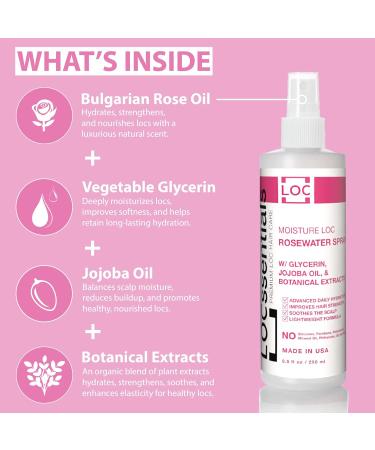 Rose Water for Locs Rosewater and Glycerin Loc Moisturizer Spray with Jojoba Oil & Organic Botanical Extracts Premium Braid Spray Daily Hair Mist & Scalp Moisturizer 8.5 Fl Oz (Pack of 1) - Buy Online on GoSupps.com