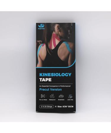 AnjoCare Kinesiology Tape for Muscles & Joints - Sports & Injury Recovery Tape - Pink & Blue - Precut for Knee, Ankle, Shoulder - Buy Online on GoSupps.com
