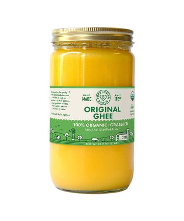 Pure Indian Foods Organic Grassfed Original Ghee 28.8 oz - Made in USA, Non-GMO, Gluten Free - Paleo & Keto Friendly Clarified Butter - 32 fl oz / 1 Quart - Buy Online on GoSupps.com