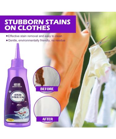 Active Enzyme Clothing Stain Remover Garment Stubborn Stain Cleaner Oil Remover Stain Remover For Clothes Clothes Oil Stain Remover Liquid Detergent for Most Types of Clothes (2pcs) - Buy Online on GoSupps.com