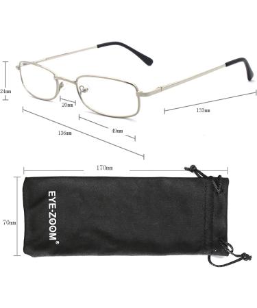 Buy 5 Pairs Rectangular Metal Reading Glasses for Men & Women | Multi-Colored 5pk-Silver 1.0 Diopters - International Shipping Available - Buy Online on GoSupps.com