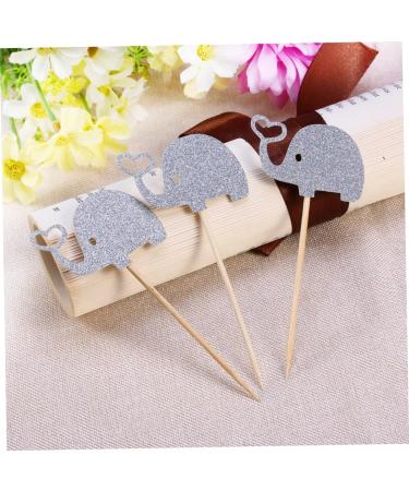 3pcs Gold Glitter Toppers cocktail picks Elephant Cupcake Picks Wedding Topper Heart Glitter fruit cake Glitter Elephant Toppers picks food stick fruit earth tones lip gloss Silver medium - Buy Online on GoSupps.com