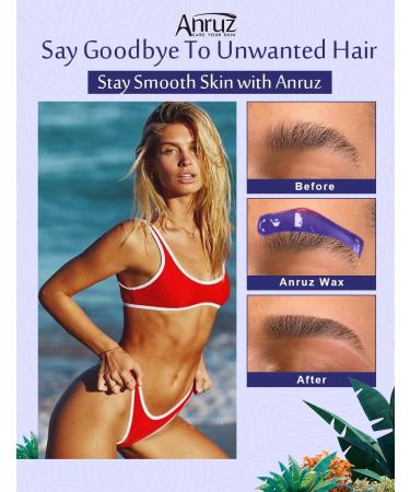 Anruz Waxing Pearls for Sensitive Skin - 453g Violet Wax Beads with 20 Applicators for Eyebrows & Face - At-Home Hair Removal Solution - Buy Online on GoSupps.com
