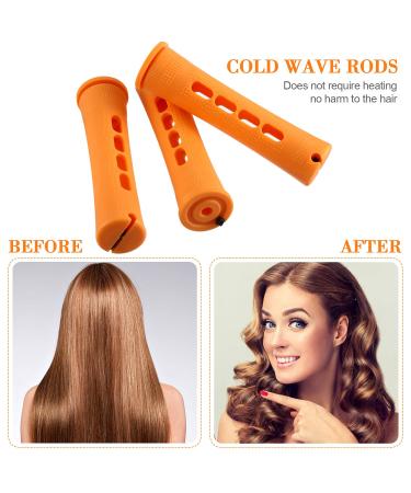 36-Piece Cold Wave Hair Perm Rods & Curlers Set with Rat Tail Comb - 0.75 & 0.87 - Purple & Orange - Buy Online on GoSupps.com