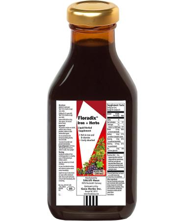Flora Floradix Iron + Herbs Liquid Supplement 8.5 fl oz - Boost Your Energy & Health - Buy Online on GoSupps.com
