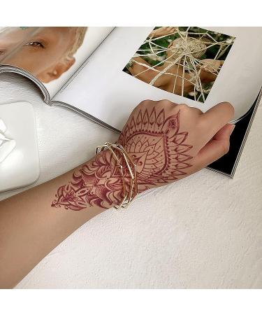 Aresvns Henna Tattoo Stickers - 9 Sheets, Waterproof Brown Designs for Women and Girls - Buy Online on GoSupps.com