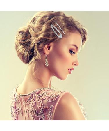 Yolev Rhinestone Snap Hairpin Set - 16 Pieces Crystal Wedding Hair Clips - Buy Online on GoSupps.com