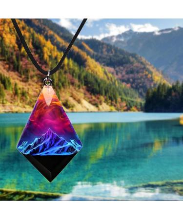 OralGos Crystal Resin Diamond Pendant Necklace - Magical Snow Mountain Design | Unique Green Jewelry for All Occasions - Buy Online on GoSupps.com