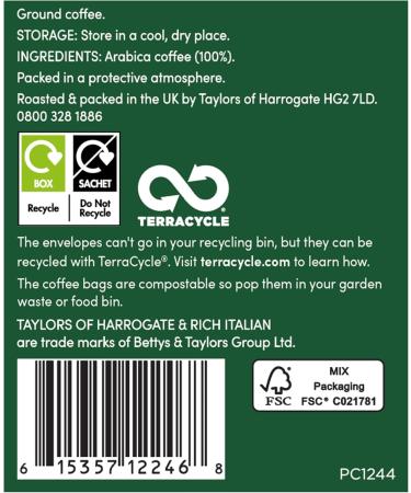 Sac caf italien riche Taylors of Harrogate 75 g - Buy Online on GoSupps.com