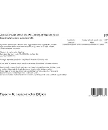 Jarrow Formulas MK-7 Vitamin K2 90mcg 60 Softgels | Lab Tested, Gluten Free, Soy Free, Non-GMO - Buy Online on GoSupps.com